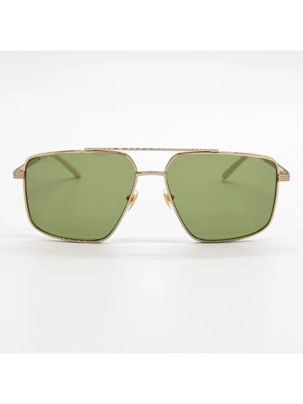 New Gucci Gold Green Pilot Frame Unisex Sunglasses GG0941S 002